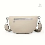 Sac banane femme simili cuir beige, design chic