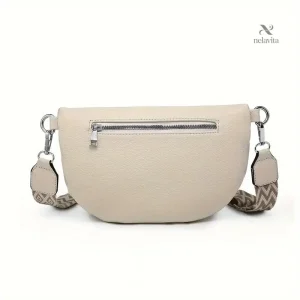 Sac banane femme simili cuir beige, design chic