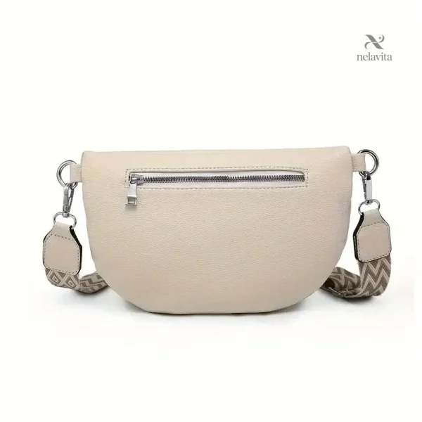 Sac banane femme simili cuir beige, design chic