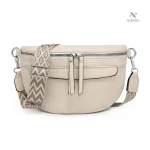 Sac banane femme, look moderne en simili cuir beige