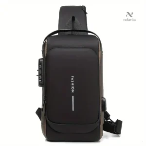 Sac Bandoulière Antivol pour Homme – Sac à Dos Compact USB pour Voyage, Randonnée ou Usage Quotidien