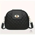 Sac bandoulière femme noir en cuir PU matelassé élégant