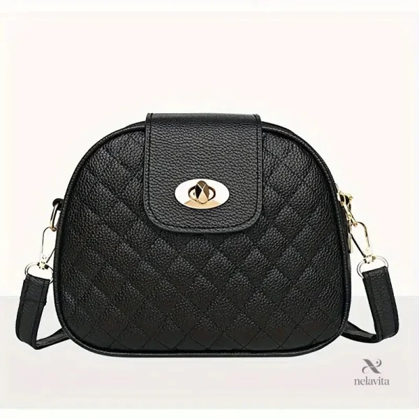 sac-bandouliere-femme-noir-petit-sac-a-main-matelasse-ele-ewix10-1 Sac bandoulière femme noir en cuir PU matelassé élégant