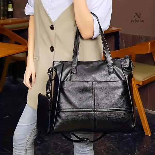 Accessoire tendance en simili cuir noir