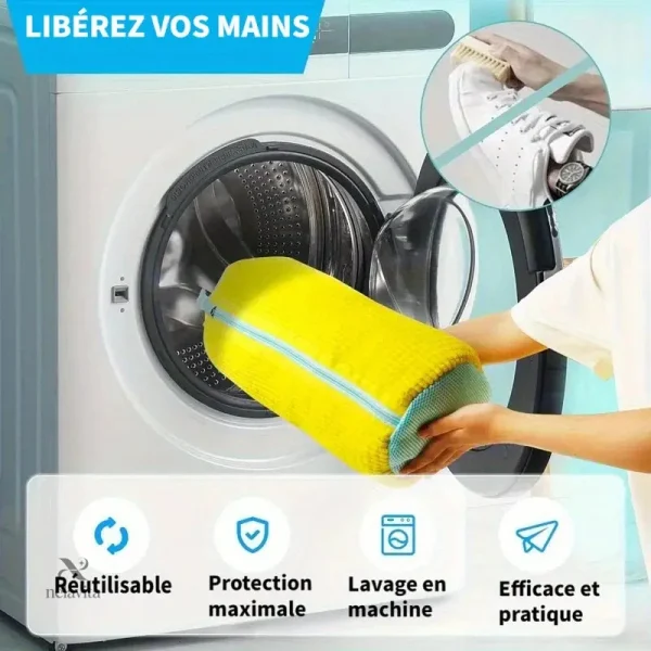 Housse de lavage antichoc pour chaussures, résistante en microfibre