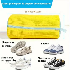 Rangement pour chaussures en microfibre, sac de lavage sécurisé