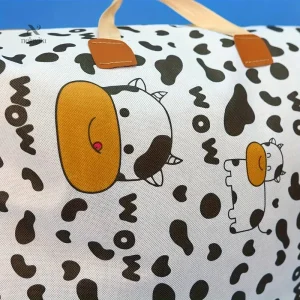 Sac de rangement pliable grande capacité avec motifs vache