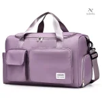 Sac de sport violet avec bandoulière réglable et poches