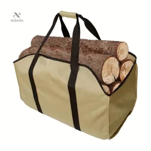 Sac de Transport de Bois de Chauffage Extérieur – Grande Capacité et Durable pour Camping, Feu de Camp et Jardinage