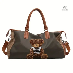 Sac de Voyage Cabine Original avec Motif Ours ou Chat – Sac Week-End Grande Capacité en Nylon Résistant
