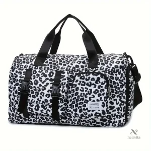 Sac de Voyage Sport et Week-End Rose Imprimé Léopard – Cabine Grande Capacité avec Bandoulière Réglable
