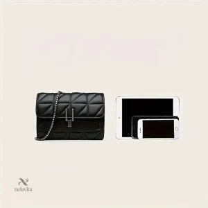 Sac épaule femme noir matelassé avec chaîne métallique