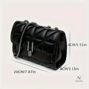 Sac chic et élégant pour femme en noir matelassé