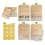 Sachets cadeaux Noël en kraft avec stickers décoratifs