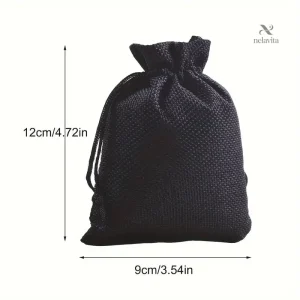 Sacs en Jute avec Cordon de Serrage – Pochettes Naturelles Réutilisables pour Emballage Cadeaux et Stockage