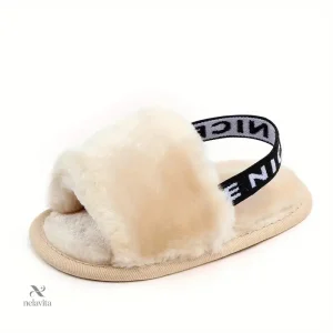 Sandales bébé fille fourrure douce – Chaussures d’été confort antidérapantes
