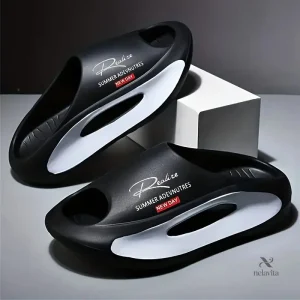 Sandales garçon noires design futuriste – Pantoufles légères et confortables pour l’été