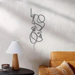 Décoration murale moderne en fer noir, design minimaliste