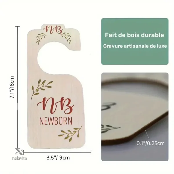 Organisateurs de vêtements en bois pour bébés de 0 à 24 mois