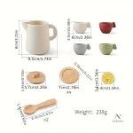 Tasses en bois colorées pour le service à thé