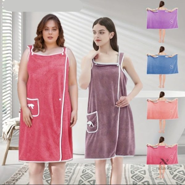 Serviette de bain avec manches courtes et poche pratique