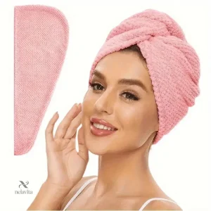 Serviette Turban Cheveux en Microfibre Rose – Séchage Rapide Sans Chaleur, Ultra-Absorbante et Douce – Idéale Après Douche ou Soin