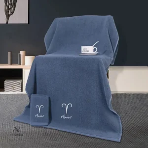 Serviettes de bain et visage en coton doux, signe astrologique