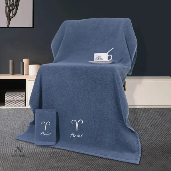 serviette-visage-coton-doux-signe-astrologique-1 Serviettes de bain et visage en coton doux, signe astrologique