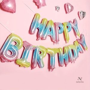 Ballons lettres "Happy Birthday" pour célébrations festives