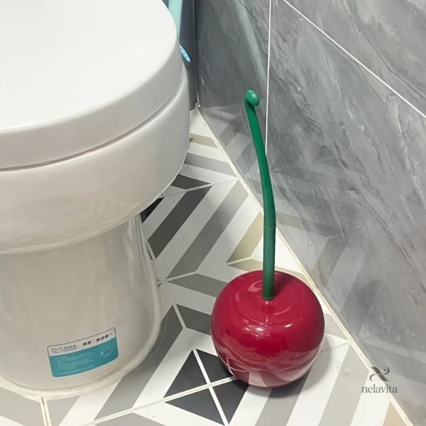 Brosse WC design cerise pour salle de bain