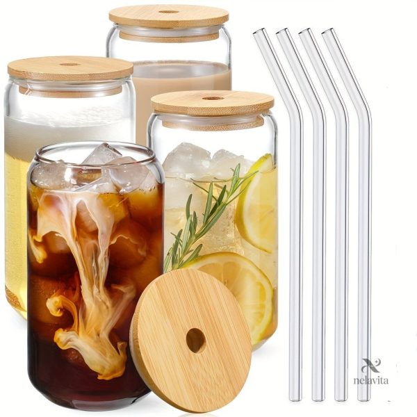 Gobelets en verre avec couvercles, design fonctionnel et élégant