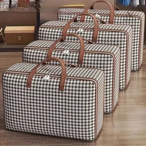 Set de valises élégant motif pied de poule pour voyages