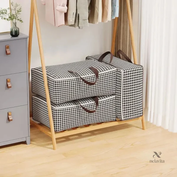 Bagages rigides avec motif pied de poule, design chic