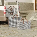 Set de bagages modernes, motif pied de poule élégant