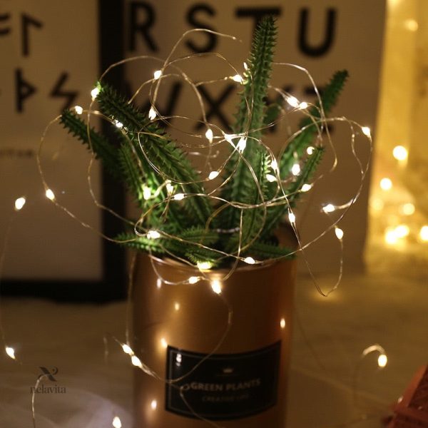 Guirlande festive en fil LED cuivré