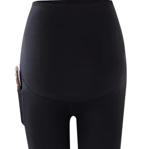 Short de grossesse gainant noir avec poche latérale