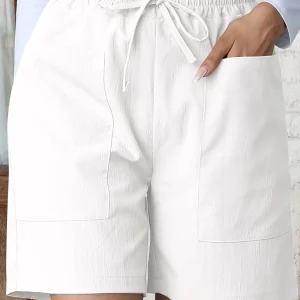 Short de Plage Femme à Taille Élastique – Coupe Décontractée avec Grandes Poches