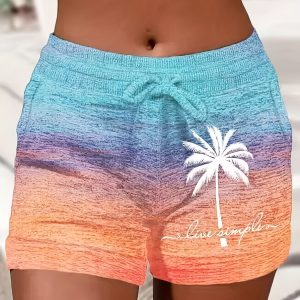 Short Palmier Femme – Taille Élastique à Cordon