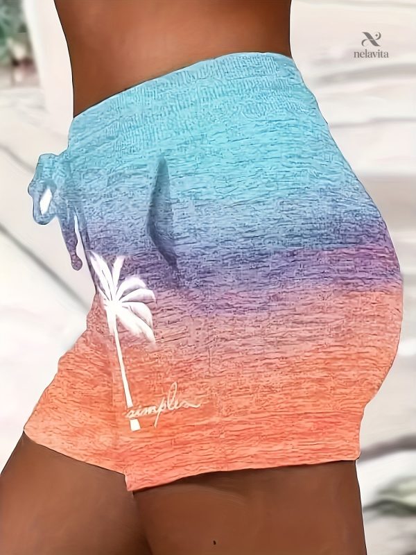 Vêtements d'été pour femmes, short imprimé palmier