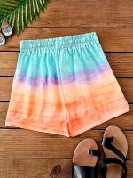 Short confortable à cordon, motif tropical palmier