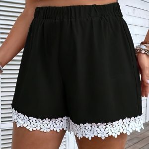 Short Plus Size Femme Broderie - Décontracté