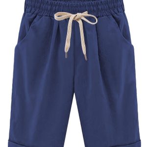 Short Taille Haute Grande Taille avec cordon ajustable