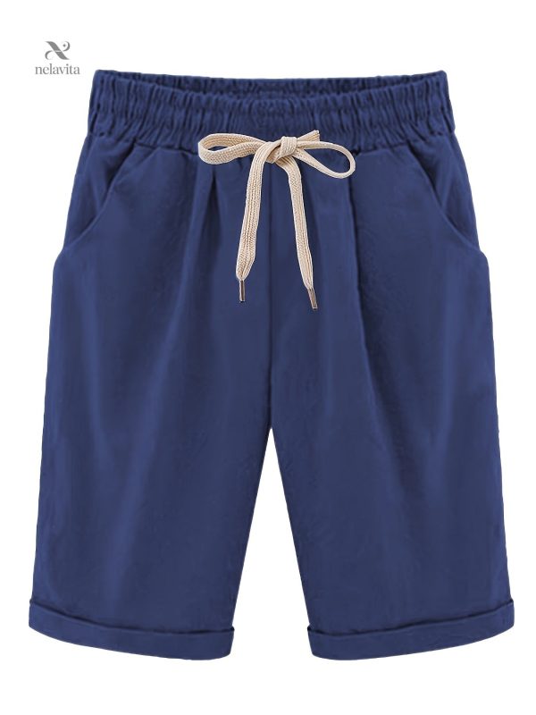 short-taille-haute-grande-taille-cordon-ajustable-poches-k0e8wg-1 Short Taille Haute Grande Taille avec cordon ajustable