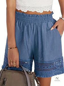 Short femme taille haute élégant avec poches pratiques