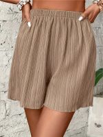 Short Froncé avec Taille Élastique