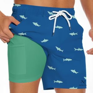 Shorts à motif requin 2 en 1