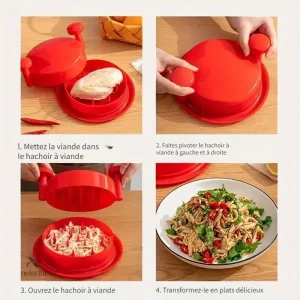 Outil de cuisine pour déchiqueter viande et légumes facilement