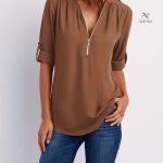 Chemisier à demi-zip pour un style moderne