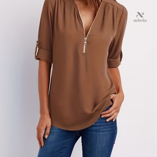 Chemisier à demi-zip pour un style moderne