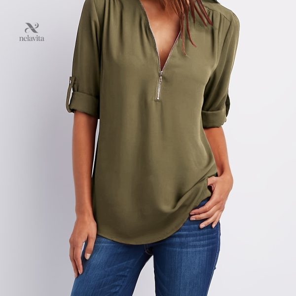 Blouse élégante avec col en V